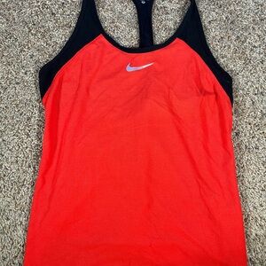 Nike Women's Red and Black Tank Top